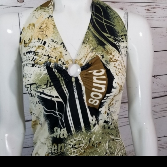2/$15 TOPAZ HIPPIE HALTER TOP BARE BACK large - Picture 2 of 7